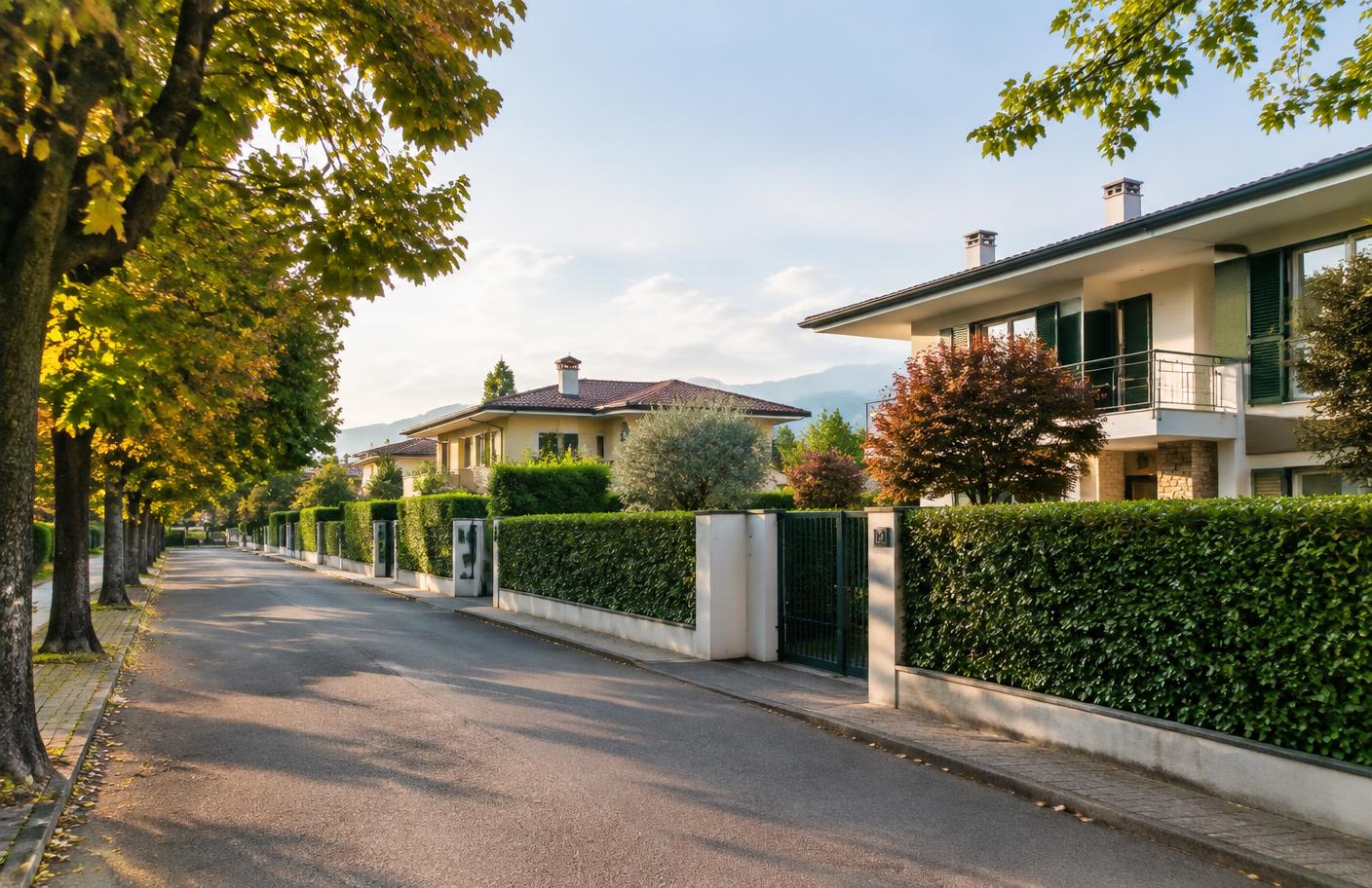 Le strade della Brianza al tramonto, vicino a Vimercate